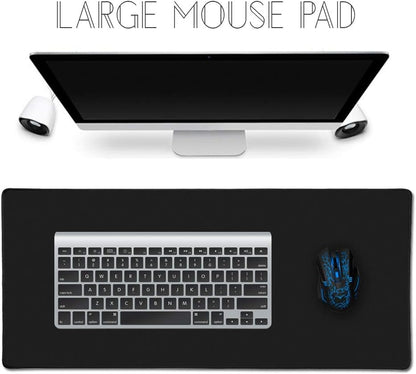 XXL Desk Pad Protecter Blotters 31.5X15.7In & Extended Gaming Mouse Pad (80X40 Black)