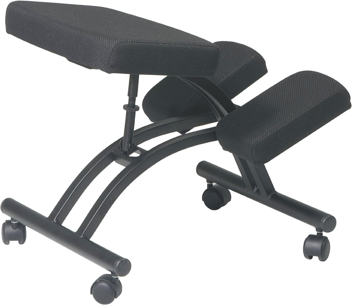 Office Star KC Series Ergonomically Designed Knee Chair with Memory Foam Padding and Casters, Manual Height Adjustment, Black