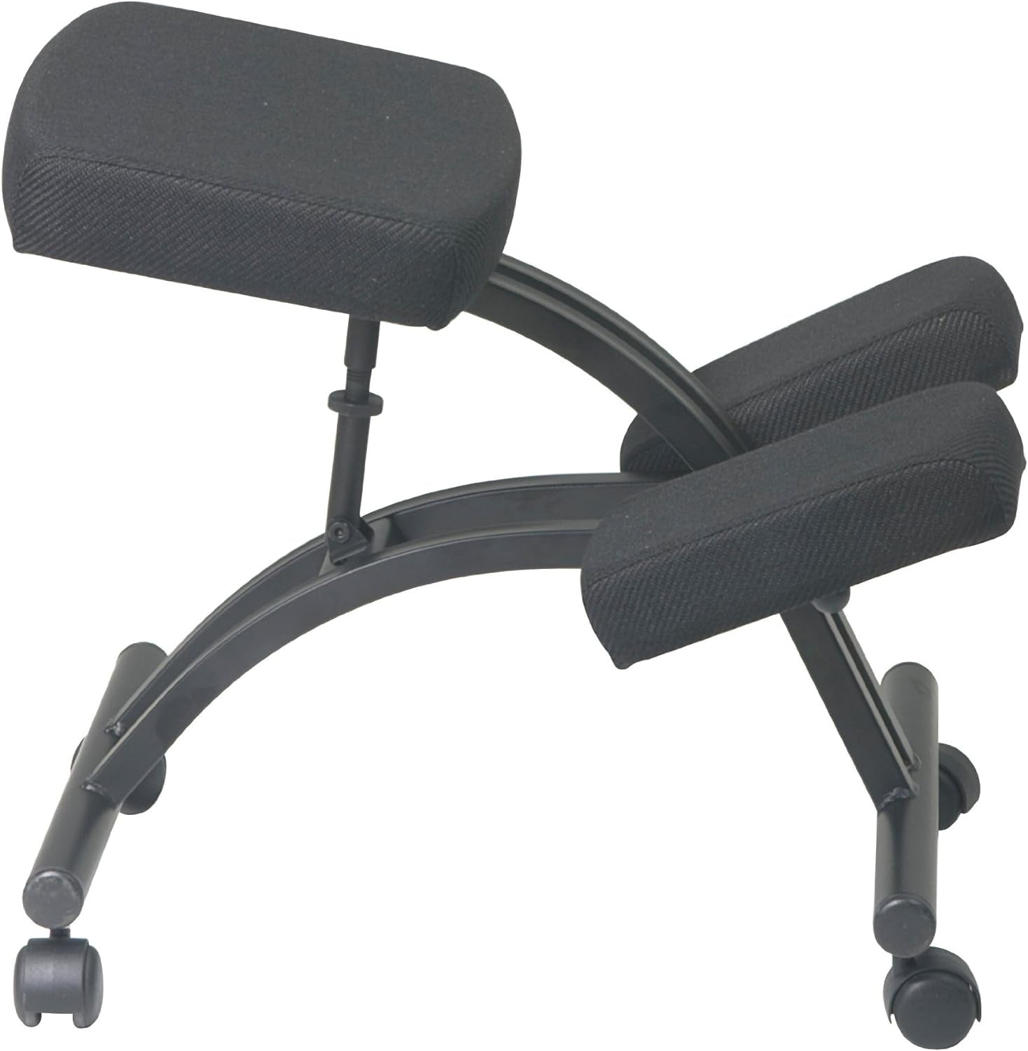 Office Star KC Series Ergonomically Designed Knee Chair with Memory Foam Padding and Casters, Manual Height Adjustment, Black