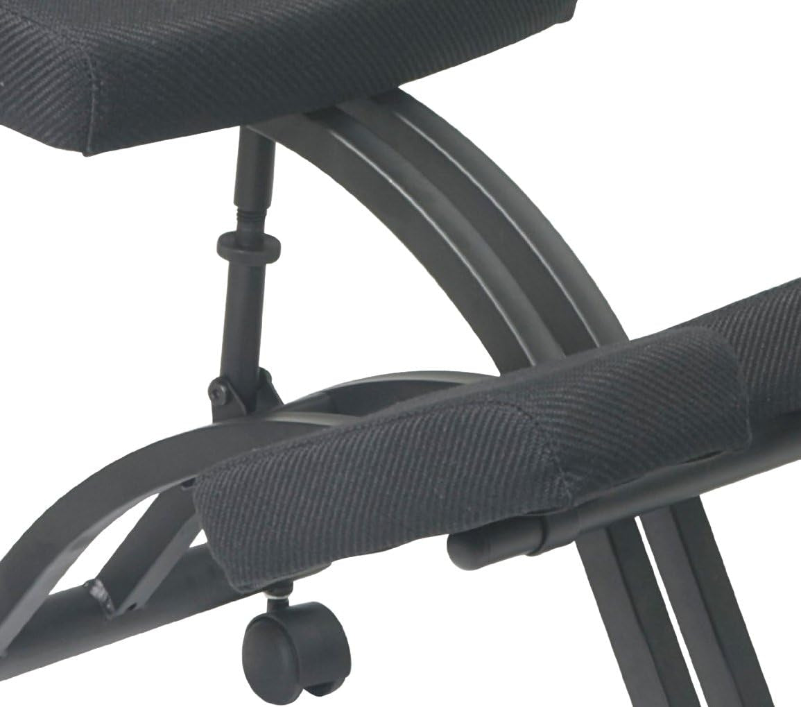 Office Star KC Series Ergonomically Designed Knee Chair with Memory Foam Padding and Casters, Manual Height Adjustment, Black