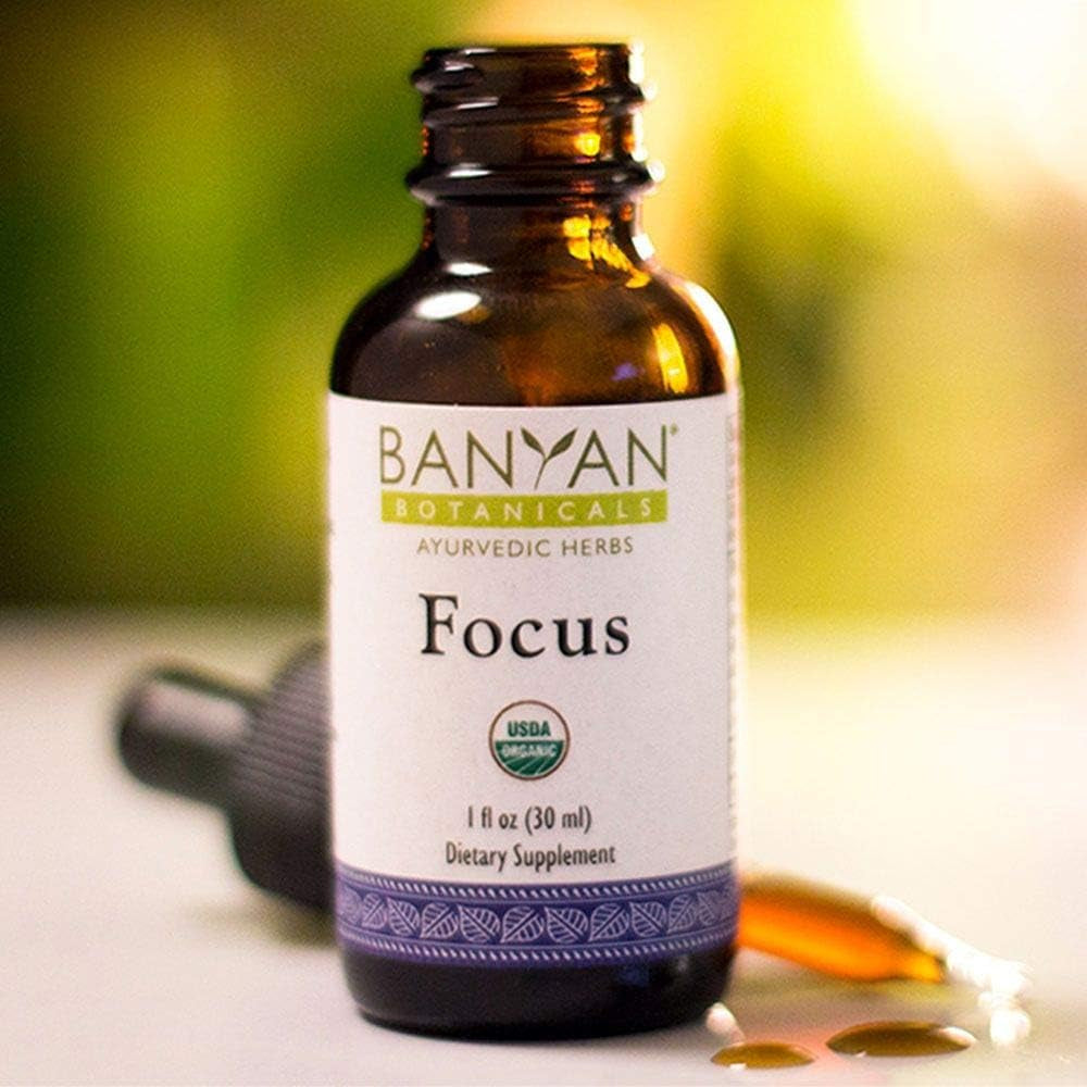 Organic Focus Liquid Extract, USDA Certified Organic, Ayurvedic Herbal Nootropic Formula Designed to Provide Mental Support When You Need to Be Focused, Aware, and Alert.